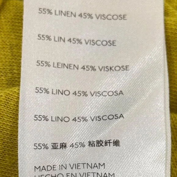 🆕Free People Sunsetter Linen Blend Top Color Golden Meadow  Sz L - Picture 15 of 15